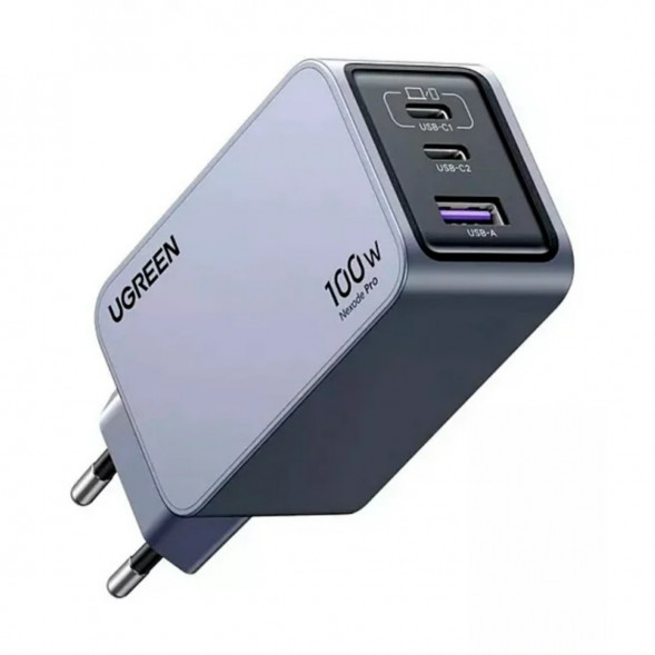 Сетевое зарядное устройство Ugreen GaN 100W USB-A + 2USB-C