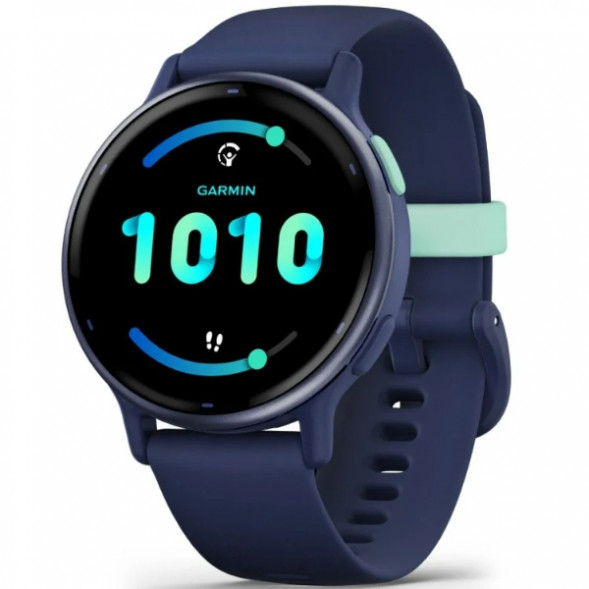 Умные часы Garmin Vivoactive 5, синие с металлически-синим безелем и силиконовым ремешком 010-02862-12