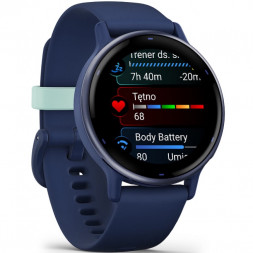 Умные часы Garmin Vivoactive 5, синие с металлически-синим безелем и силиконовым ремешком 010-02862-12