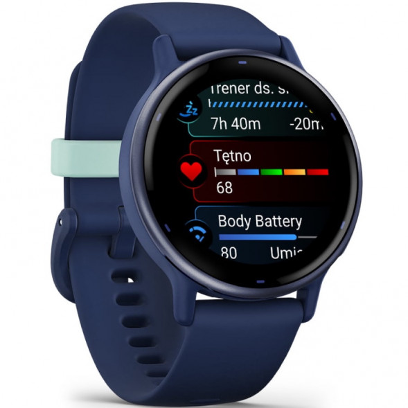 Умные часы Garmin Vivoactive 5, синие с металлически-синим безелем и силиконовым ремешком 010-02862-12