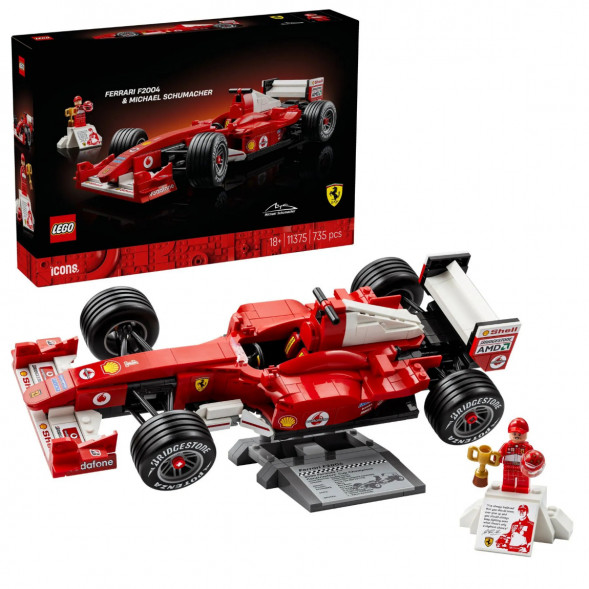 Конструктор LEGO Icons 11375 Ferrari F2004 и Михаэль Шумахер