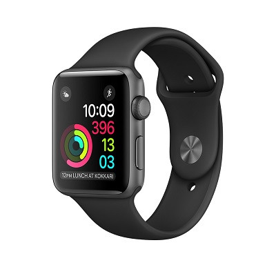 Apple Watch Series 3 38mm Aluminum Case with Black Sport Band MTF02 (Серый космос/Черный)
