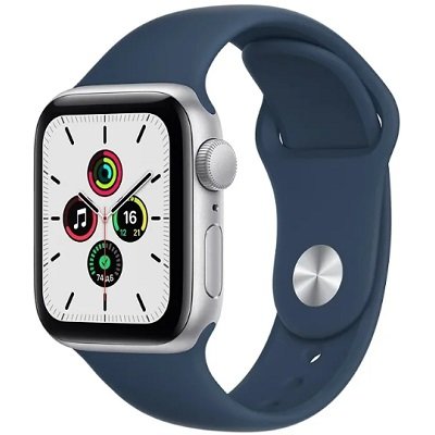 Умные часы Apple Watch SE 40 мм Aluminium Case, серебристый/синий омут 