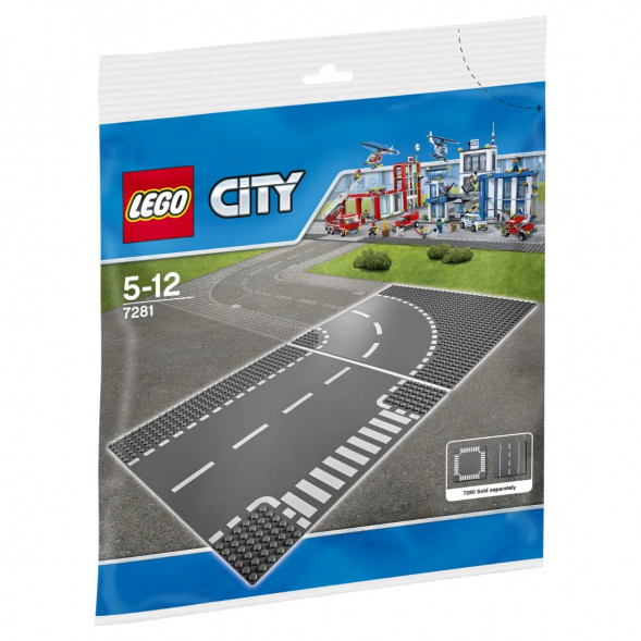 Конструктор LEGO City 7281 Т-образный перекрёсток и поворот
