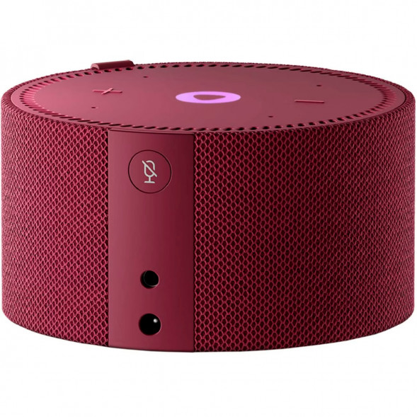 Умная колонка Яндекс Новая Станция Мини (с часами) - умная колонка с Алисой, красный гранат