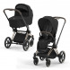 Коляска 2 в 1 Cybex Priam IV Sepia Black, шасси Rosegold