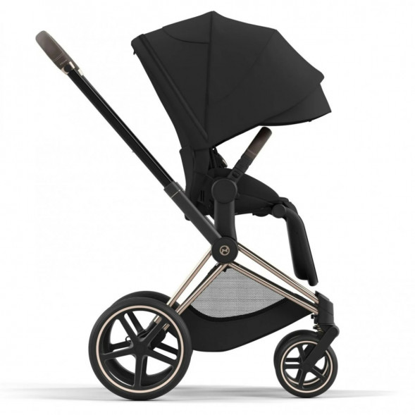 Коляска 2 в 1 Cybex Priam IV Sepia Black, шасси Rosegold