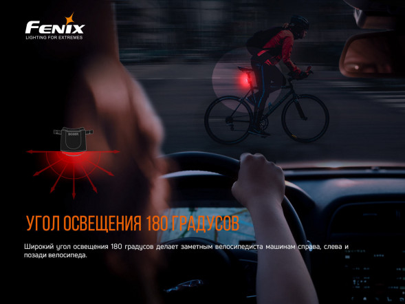 Велофара задняя Fenix BC05R V2.0, черный в Казани
