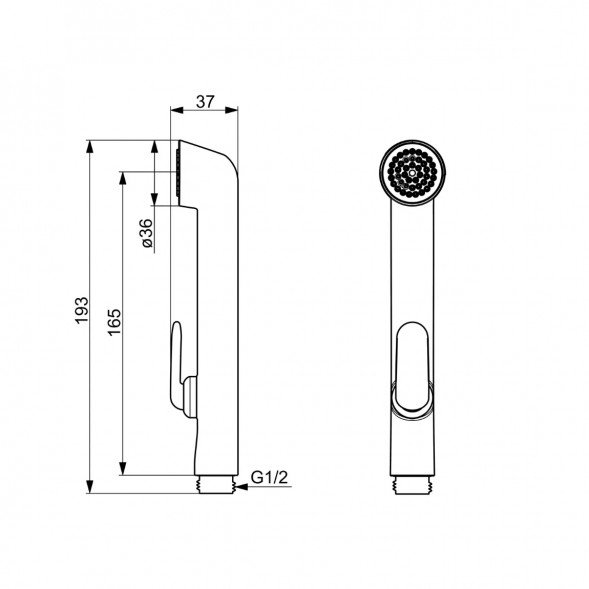 Лейка для гигиенического душа Oras Bidetta (242050-11), белый/черный