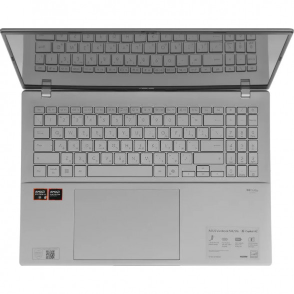 Ноутбук ASUS VivoBook S16 M3607KA-SH131 (16&amp;quot;, OLED, AMD Ryzen AI 5 330 2ГГц, 4 ядра, 16ГБ DDR5, 512ГБ SSD, AMD Radeon 820M, без ОС), серебристый
