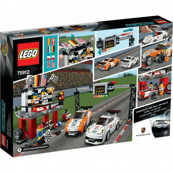 Конструктор LEGO Speed Champions 75912 Финишная линия гонки Porsche 911 GT
