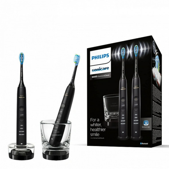 Набор из 2 электрических зубных щеток Philips Sonicare DiamondClean 9000 HX9914/54, чёрный