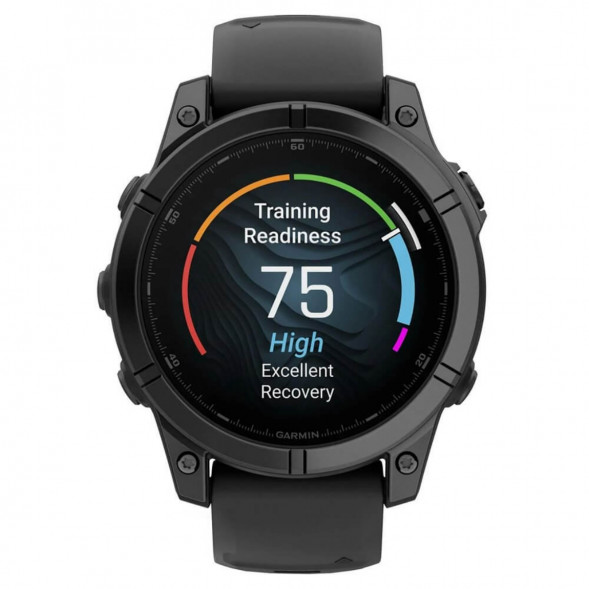 Умные часы Garmin Fenix E 47мм Amoled Slate Grey Steel с чёрным силиконовым ремешком 010-03025-01 в Хабаровске