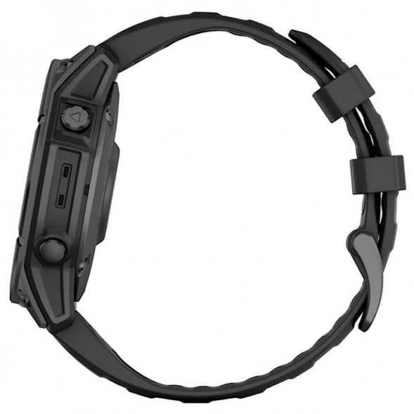 Умные часы Garmin Fenix E 47мм Amoled Slate Grey Steel с чёрным силиконовым ремешком 010-03025-01 в Хабаровске
