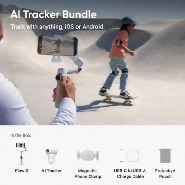Стабилизатор Insta360 Flow 2 AI Tracker Bundle, Stone Gray 