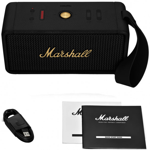 Портативная акустика Marshall Middleton, 60 Вт, черный и латунный