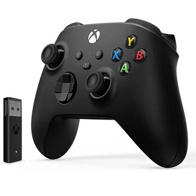 Беспроводной геймпад Microsoft Xbox черный, PC адаптер