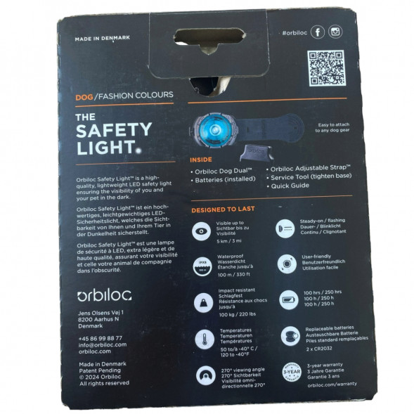 Фонарь для собак Orbiloc Dog Dual Fashion Colours, бирюзовый в Москве