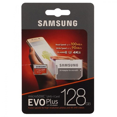 Карта памяти Samsung EVO Plus microSDXC 128GB MB-MC128GA