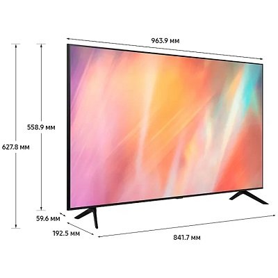 43&quot; Телевизор Samsung UE43AU7100U 2021 LED, HDR, черный