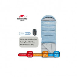 Спальный мешок Naturehike U250 (Левый), голубой