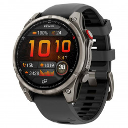 Умные часы Garmin Fenix 8 PRO, 47 мм, AMOLED, Sapphire, Titanium with Graphite/Black Silicone Band 010-03198-10
