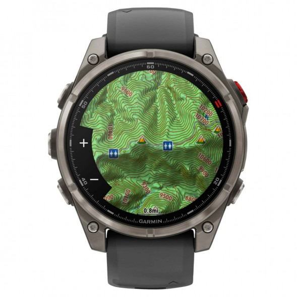 Умные часы Garmin Fenix 8 PRO, 47 мм, AMOLED, Sapphire, Titanium with Graphite/Black Silicone Band 010-03198-10