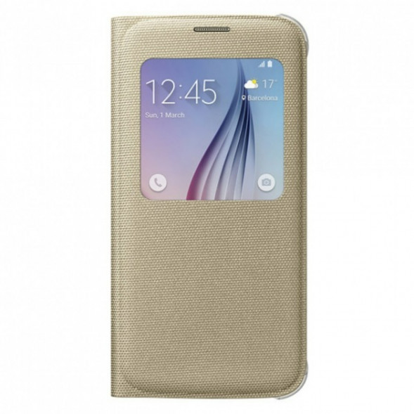 Чехол для Samsung Galaxy S6 S-View Cover (EF-CG920BFE), Gold