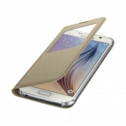 Чехол для Samsung Galaxy S6 S-View Cover (EF-CG920BFE), Gold