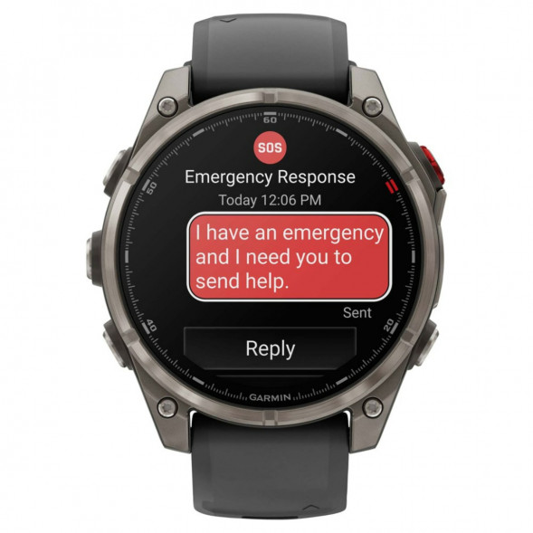 Умные часы Garmin Fenix 8 PRO, 51 мм, AMOLED, Sapphire, Titanium with Graphite/Black Silicone Band 010-03199-10