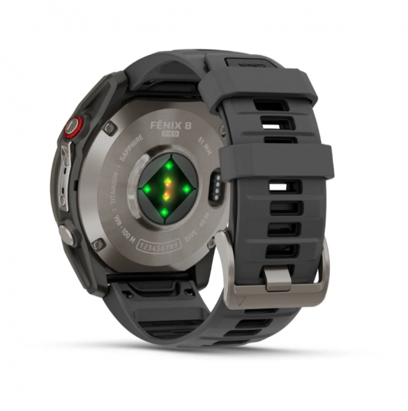 Умные часы Garmin Fenix 8 PRO, 51 мм, AMOLED, Sapphire, Titanium with Graphite/Black Silicone Band 010-03199-10