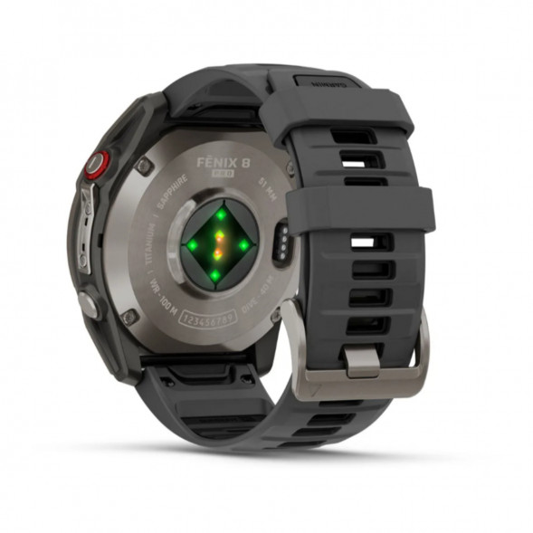 Умные часы Garmin Fenix 8 PRO, 51 мм, AMOLED, Sapphire, Titanium with Graphite/Black Silicone Band 010-03199-10