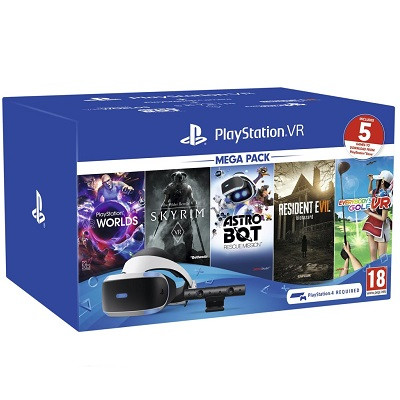 Шлем виртуальной реальности PlayStation VR + Words VR + The Elder Scrolls V Skyrim VR + Astrobot Rescue Mission VR + Resident Evil: Biohazard VR + Everybody’s Golf VR (CUH-ZVR2)