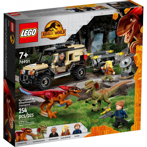 Конструктор LEGO Jurassic World 76951 Перевозка пирораптора и дилофозавра в Новороссийске