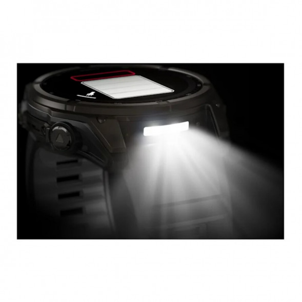 Умные часы Garmin Fenix 8, 51 мм, Solar, Sapphire Carbon Gray DLC Titanium with Black/Pebble Gray Silicone 010-02907-10