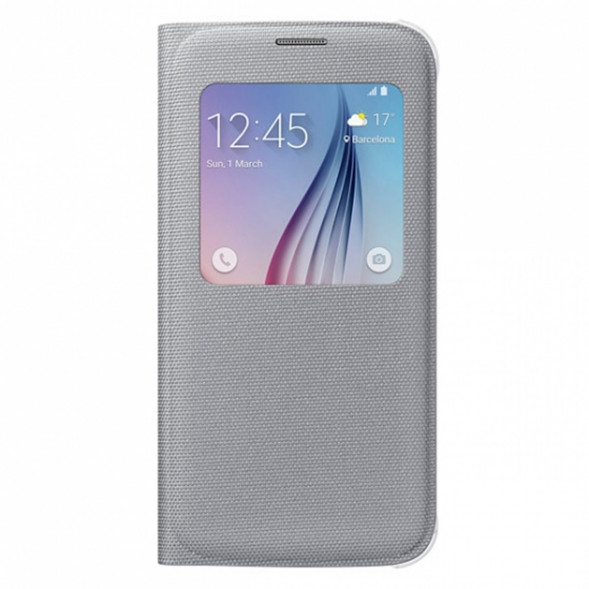 Чехол для Samsung Galaxy S6 S-View Cover (EF-CG920BSE), Silver