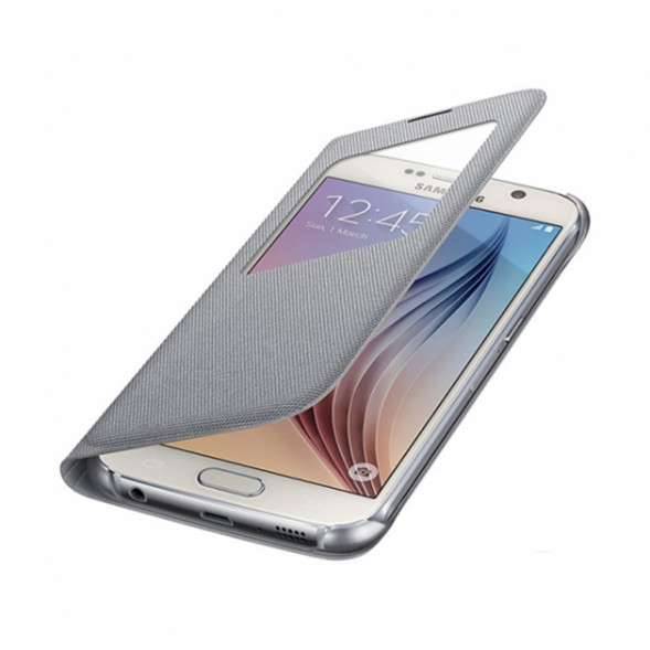 Чехол для Samsung Galaxy S6 S-View Cover (EF-CG920BSE), Silver