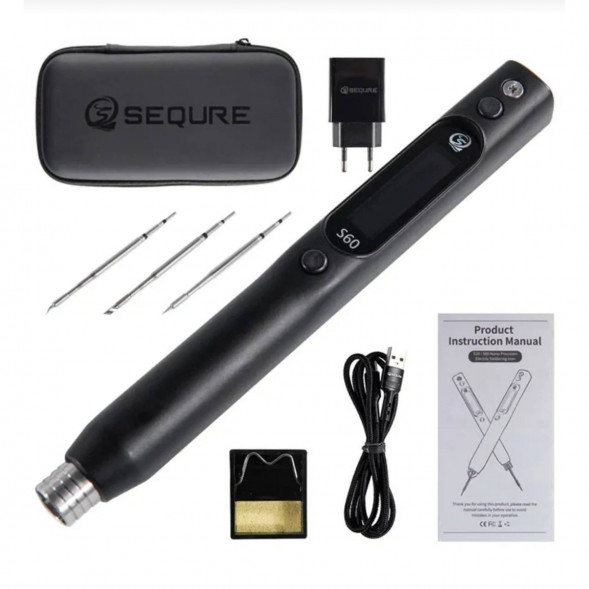 Портативный электрический USB паяльник SEQURE S60 (набор)