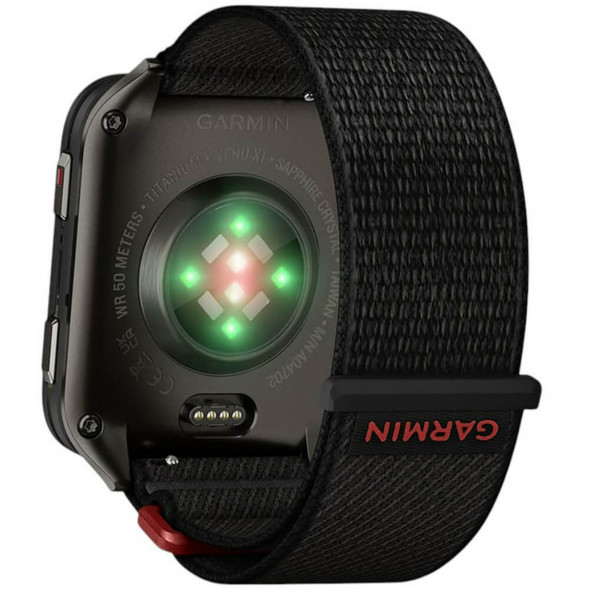 Умные часы Garmin Venu X1 Black с чёрным нейлоновым ремешком ComfortFit 010-02980-02