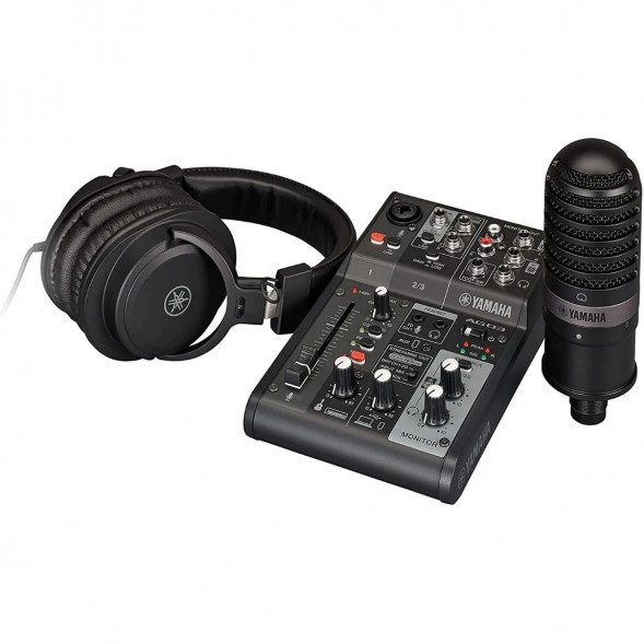 Микшер для стриминга Yamaha AG03MK2 LSPK Live Stream Black с аксессуарами в Иваново