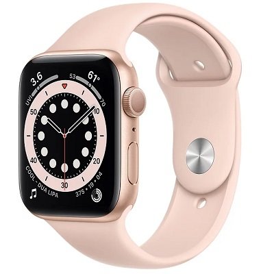 Смарт-часы Apple Watch S6 44mm Gold Aluminum Case with Pink Sand Sport Band 