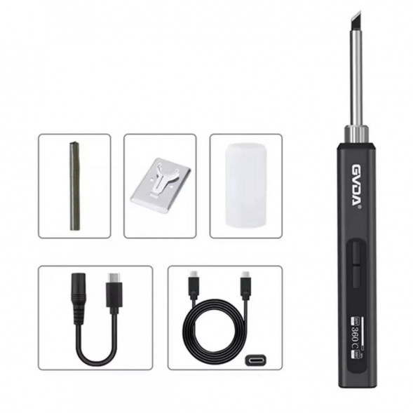 Портативный электрический USB паяльник GVDA GD300 (набор 7 предметов)