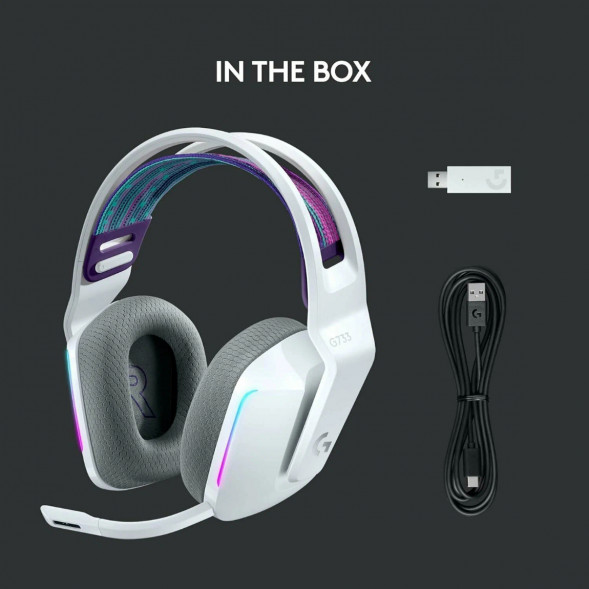 Игровая гарнитура Logitech G733 RGB Headset Wireless, White