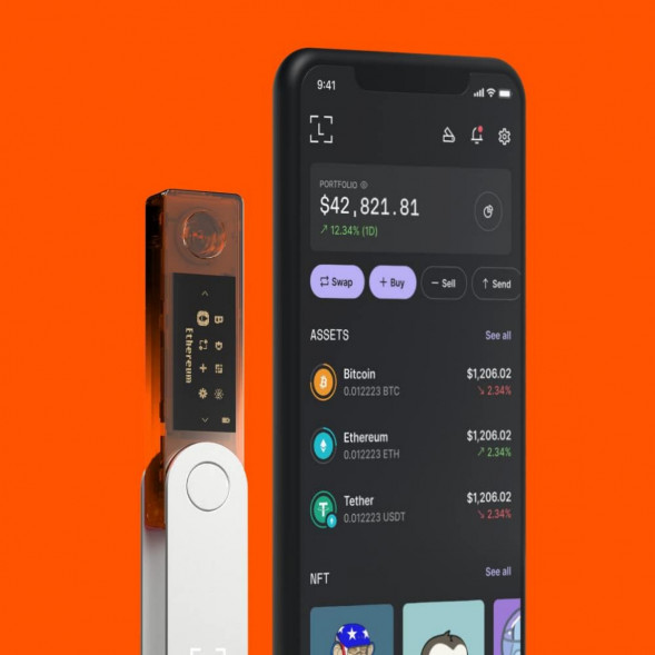 Аппаратный криптокошелек Ledger Nano X, BTC Orange  в Тольятти