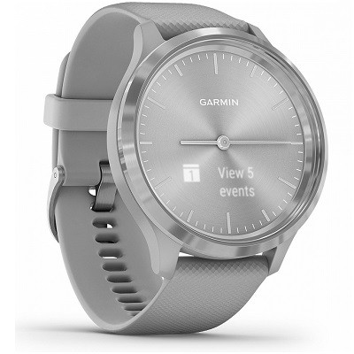 Умные часы VIVOMOVE 3 серебристые с серым силиконовым ремешком 010-02239-20