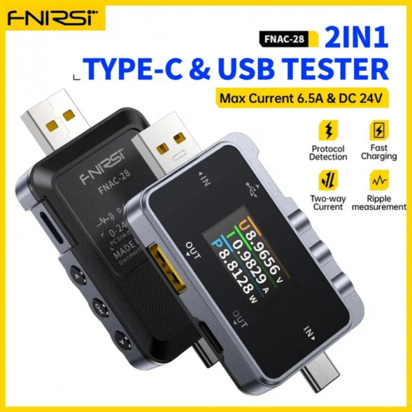 USB Тестер FNIRSI FNAC-28 напряжения тока и мощности