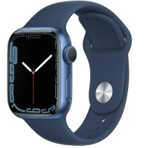 Умные часы Apple Watch Series 7 41mm Aluminium with Sport Band «синий омут» MKN13RU/A 