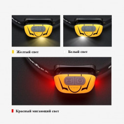 Фонарь налобный светодиодный HL05-S, желтый