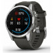 Умные часы Garmin Fenix 7s серебристый с графитовым силиконовым ремешком 010-02539-01