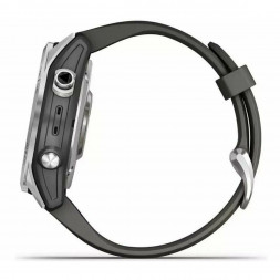 Умные часы Garmin Fenix 7s серебристый с графитовым силиконовым ремешком 010-02539-01